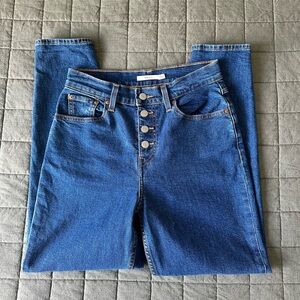 LEVI'S Mom Jeans Exposed Button Fly Closure 79077-001 Size 26